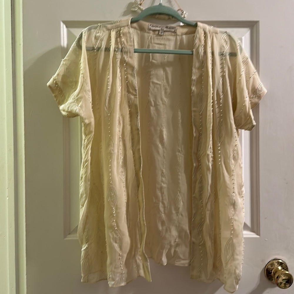 Anthropologie silk short sleeved jacket